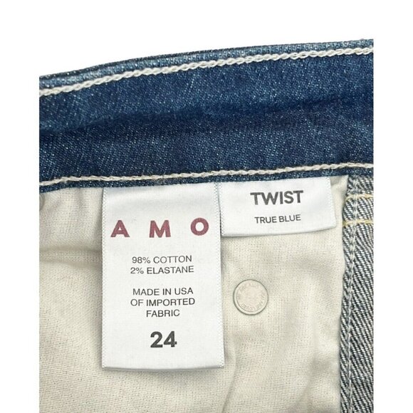 Amo Women's Sz 24 Twist Cropped Jeans in True Blue - Picture 6 of 12